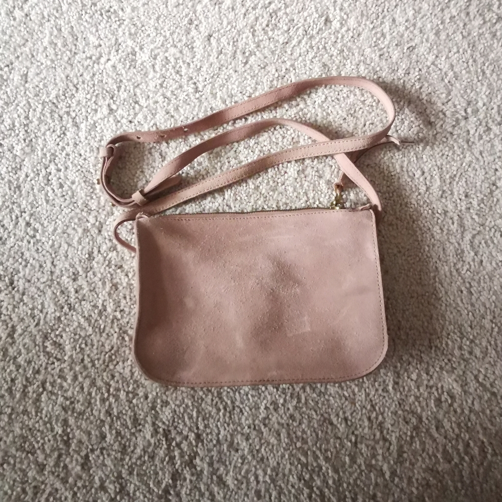 madewell simple crossbody suede bag